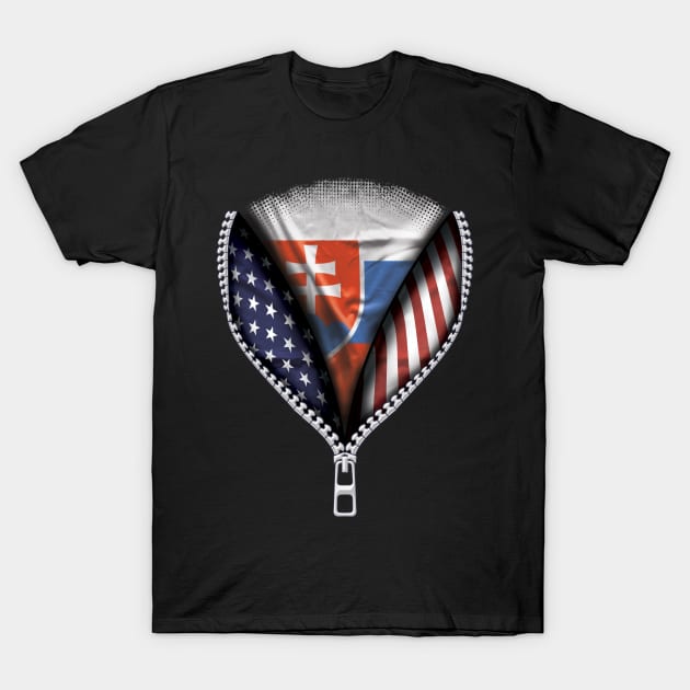 Slovakian Flag  Slovakia Flag Australian Flag Ripped Open - Gift for Slovakian From Slovakia T-Shirt by Country Flags